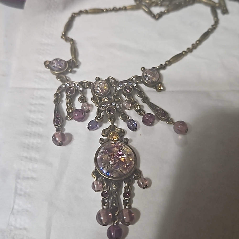 12 in  purple cluster  necklace